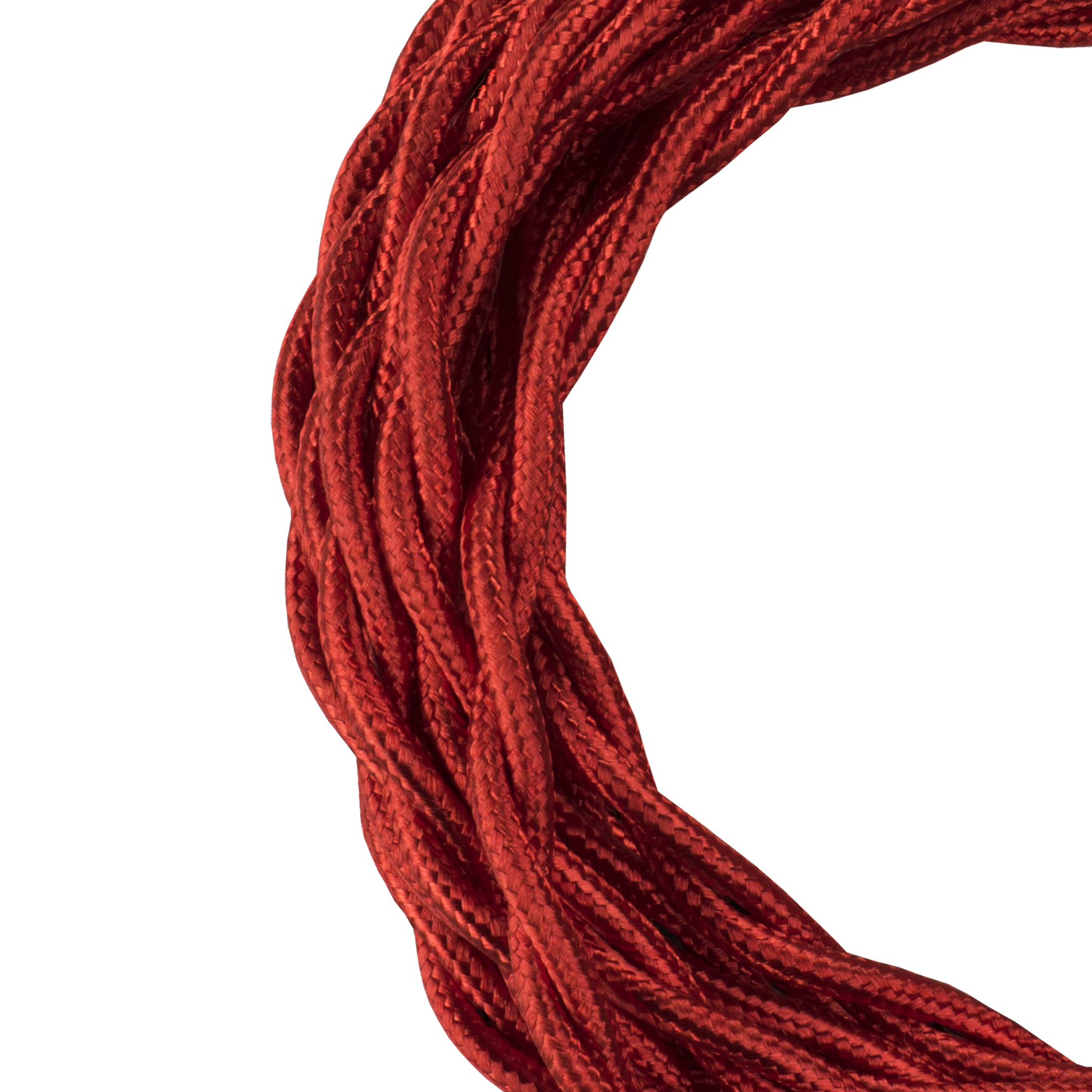 Textile Cable Twisted 2C 3M Metallic Red